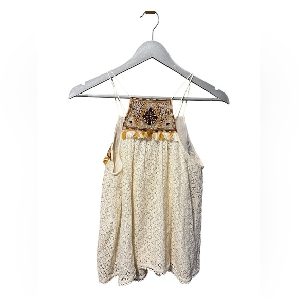 HD in Paris for Anthropologie Embroidered Lace Tassel Top – Size 4 - Picture 3 of 8